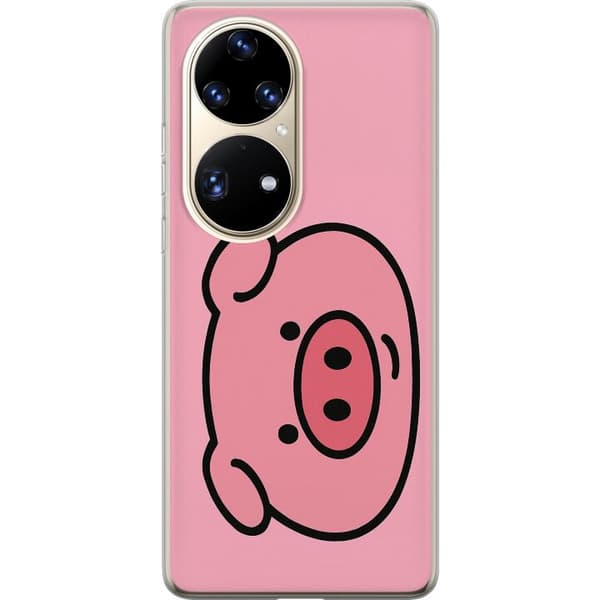 Huawei P50 Pro Genomskinligt Skal Kawaii Piggy
