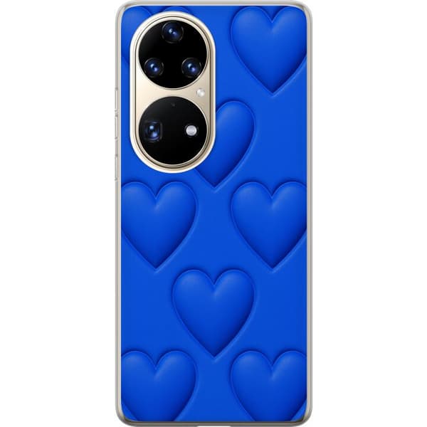 Huawei P50 Pro Läpinäkyvä kuori Siniset Sydämet