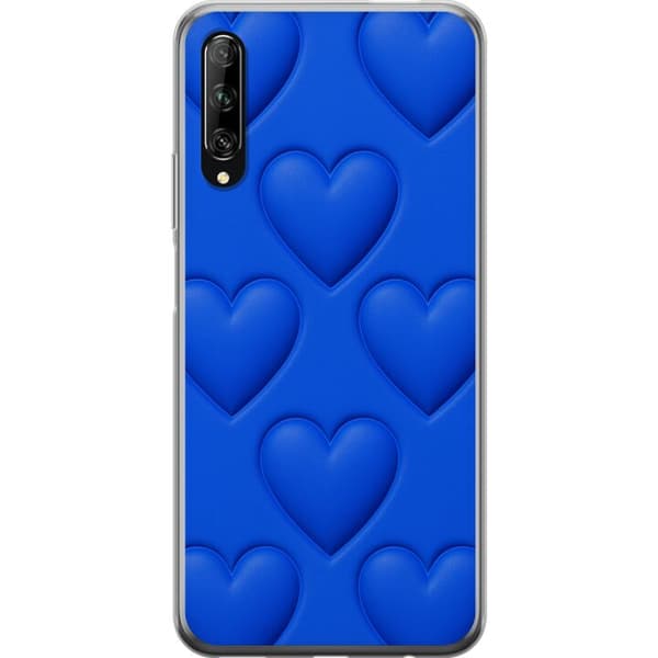 Huawei P smart Pro 2019 Genomskinligt Skal Blue Hearts