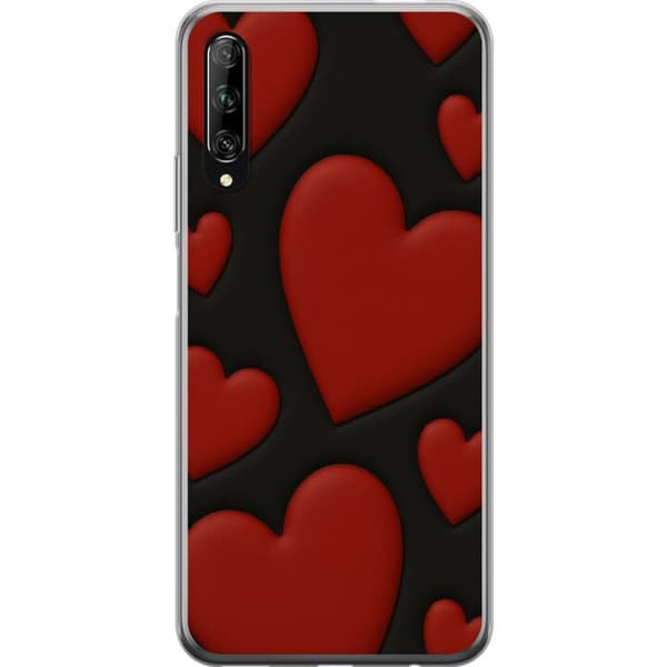 Huawei P smart Pro 2019 Genomskinligt Skal Red Velvet Hearts