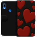 Miniatyrbillede 1 af 3: Huawei P Smart Z Tegnebogsetui Rød Fløjlshjerter