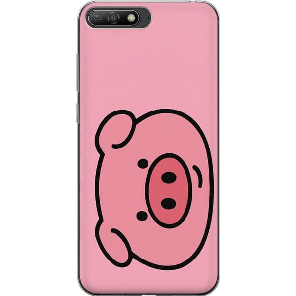 Huawei Y6 (2018) Genomskinligt Skal Kawaii Piggy
