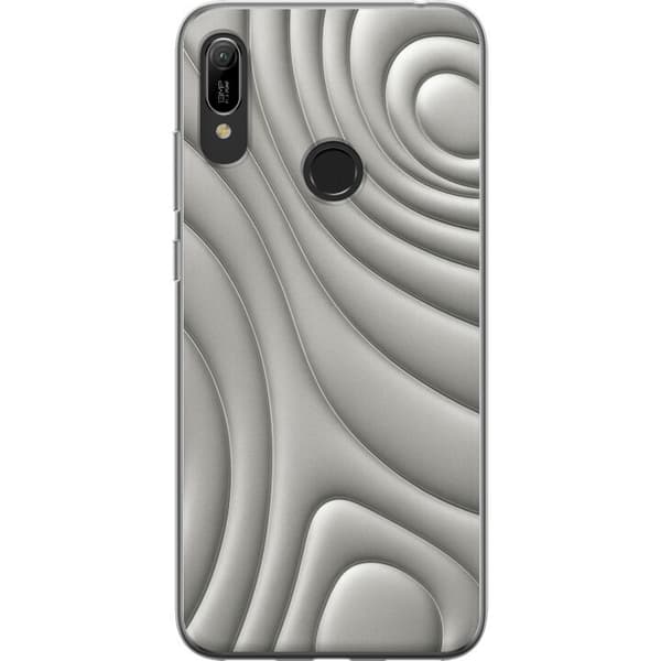 Huawei Y6 (2019) Genomskinligt Skal Silver Waves