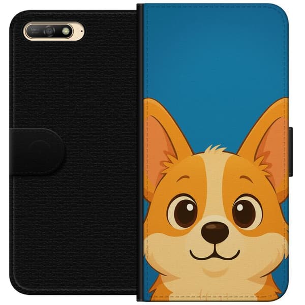 Huawei Y6 (2018) Lompakkokotelo Hello Corgi