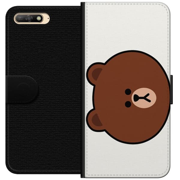 Huawei Y6 (2018) Lompakkokotelo line friends brown