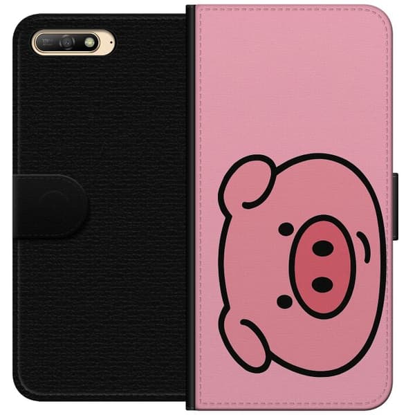 Huawei Y6 (2018) Tegnebogsetui Kawaii Piggy