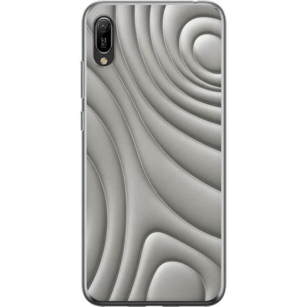Huawei Y6 Pro (2019) Genomskinligt Skal Silver Waves