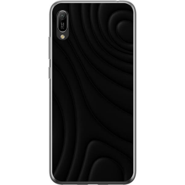 Huawei Y6 Pro (2019) Gennemsigtig cover Sorte Bølger