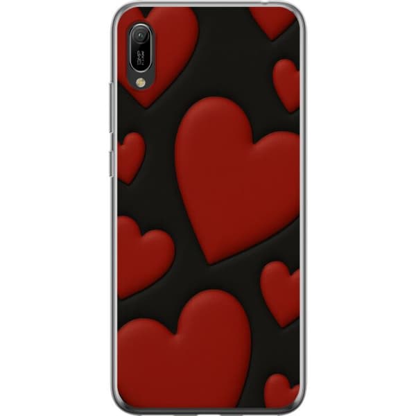 Huawei Y6 Pro (2019) Genomskinligt Skal Red Velvet Hearts
