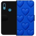 Miniatyrbillede 1 af 3: Huawei Y6 (2019) Tegnebogsetui Blå Hjerter