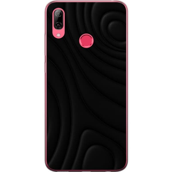 Huawei Y7 (2019) Genomskinligt Skal Black Waves