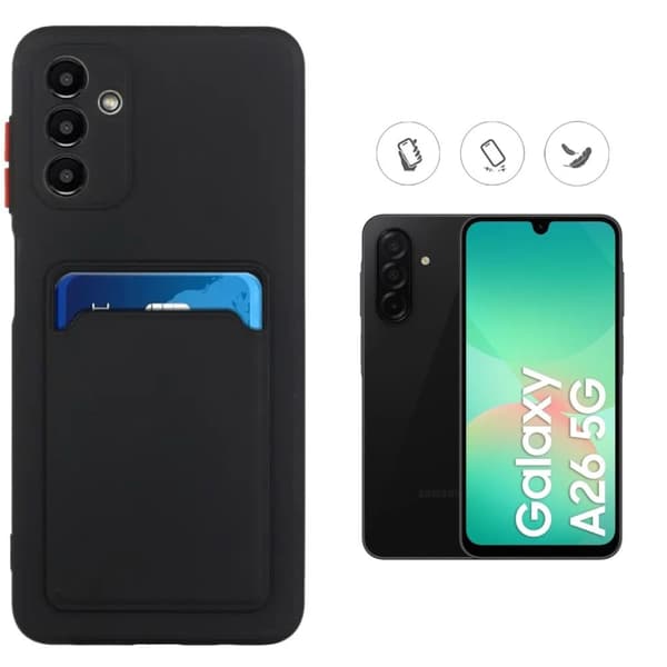 Samsung Galaxy A26 skal mobilskal korthållare slot svart