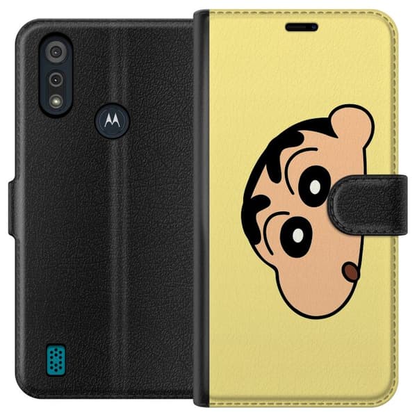 Motorola Moto E6i Tegnebogsetui Peeking Shinchan