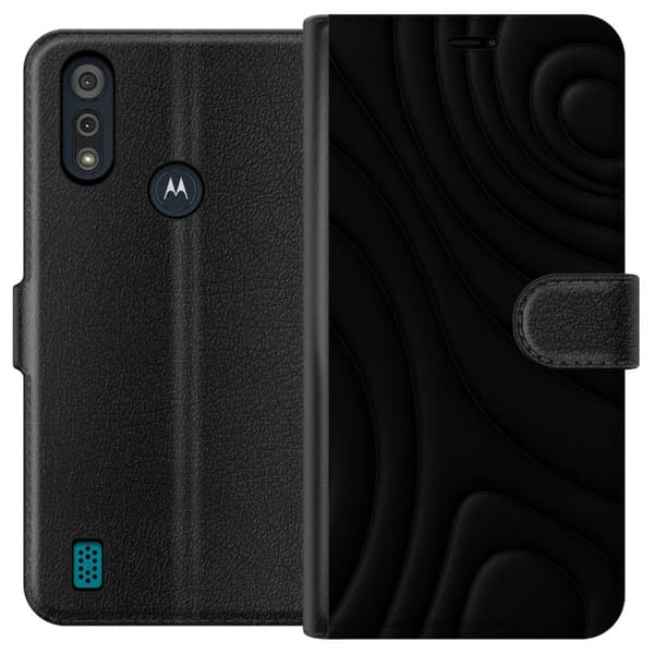 Motorola Moto E6i Lommeboketui Svarte Bølger