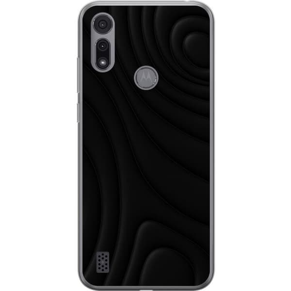 Motorola Moto E6i Gennemsigtig cover Sorte Bølger