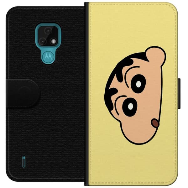 Motorola Moto E7 Plånboksfodral Peeking Shinchan