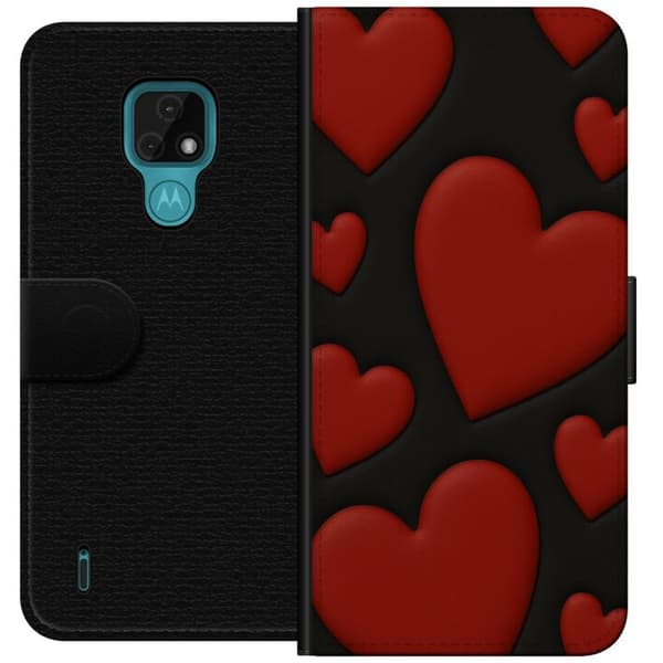 Motorola Moto E7 Plånboksfodral Red Velvet Hearts