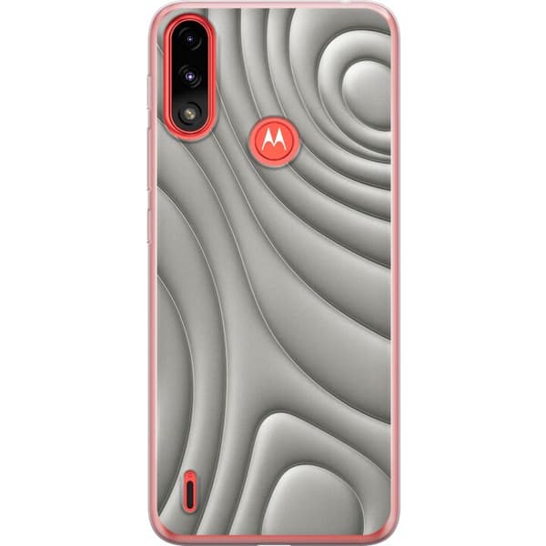 Motorola Moto E7 Power Läpinäkyvä kuori Hopea-aallot