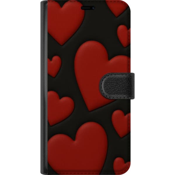 Motorola Moto G13 Lompakkokotelo Punaiset Samettisydämet