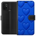 Pikkukuva 1 / 3: Motorola Moto G30 Lompakkokotelo Siniset Sydämet
