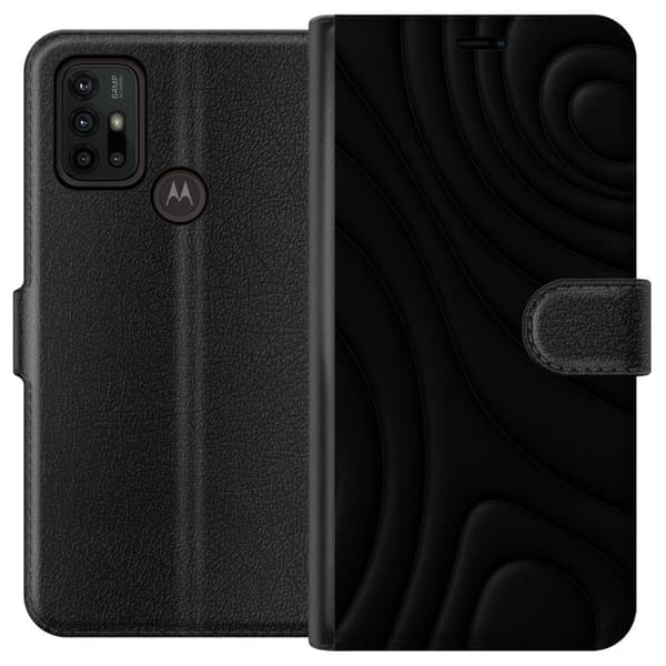 Motorola Moto G30 Tegnebogsetui Sorte Bølger