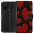 Pikkukuva 1 / 3: Motorola Moto G30 Lompakkokotelo Punaiset Samettisydämet