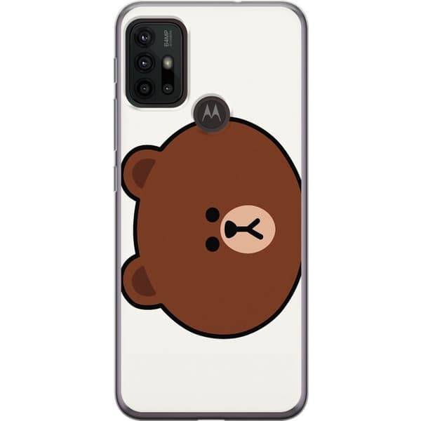 Motorola Moto G30 Gennemsigtig cover line friends brown