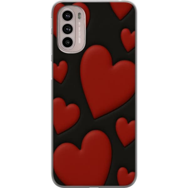 Motorola Moto G41 Genomskinligt Skal Red Velvet Hearts