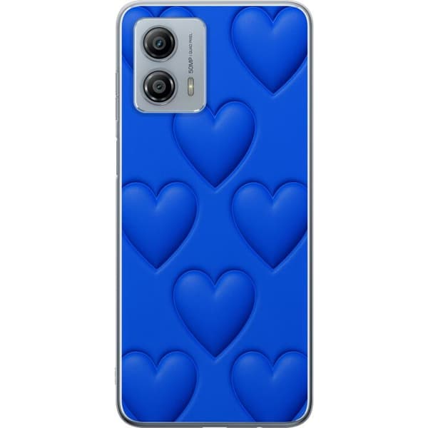 Motorola Moto G53 Genomskinligt Skal Blue Hearts
