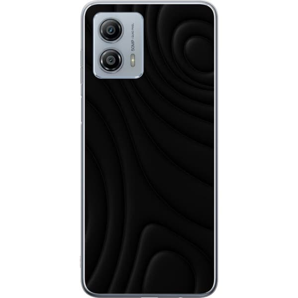 Motorola Moto G53 Gennemsigtig cover Sorte Bølger