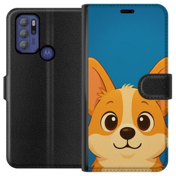 Motorola Moto G60S Lompakkokotelo Hello Corgi