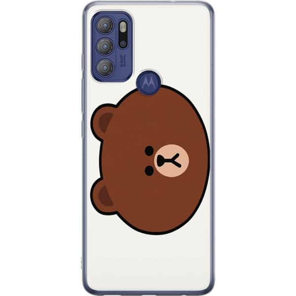 Motorola Moto G60S Läpinäkyvä kuori line friends brown