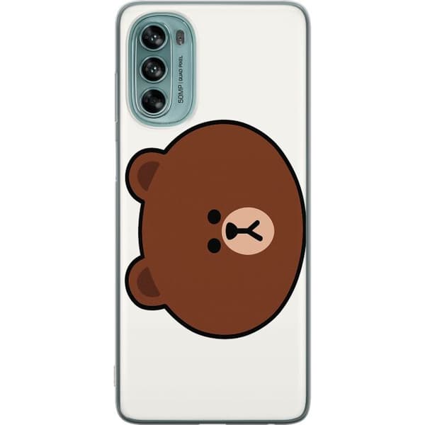Motorola Moto G62 5G Genomskinligt Skal line friends brown