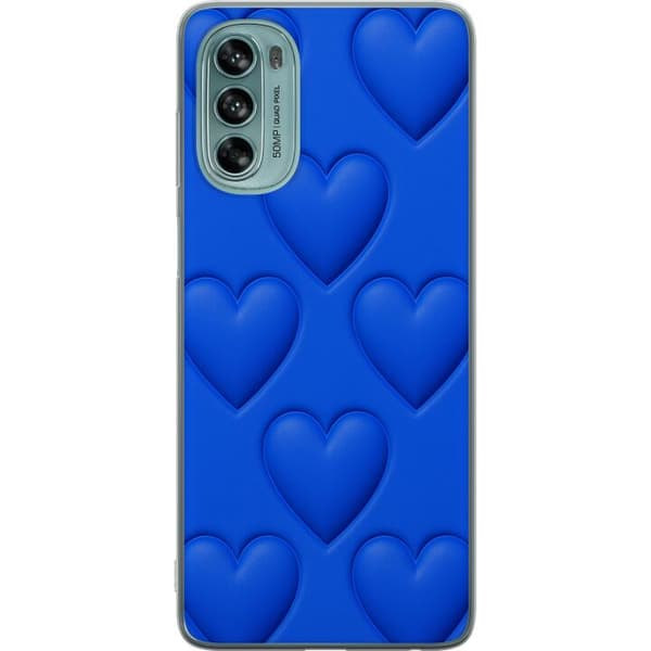 Motorola Moto G62 5G Genomskinligt Skal Blue Hearts