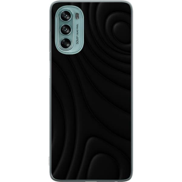 Motorola Moto G62 5G Gennemsigtig cover Sorte Bølger