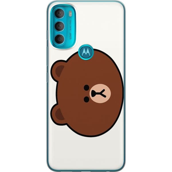 Motorola Moto G71 5G Gennemsigtig cover line friends brown