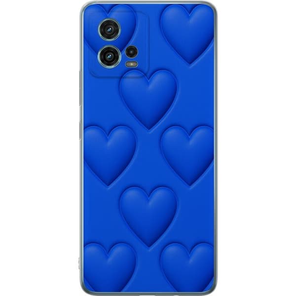 Motorola Moto G72 Genomskinligt Skal Blue Hearts