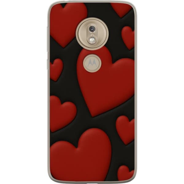 Motorola Moto G7 Play Genomskinligt Skal Red Velvet Hearts
