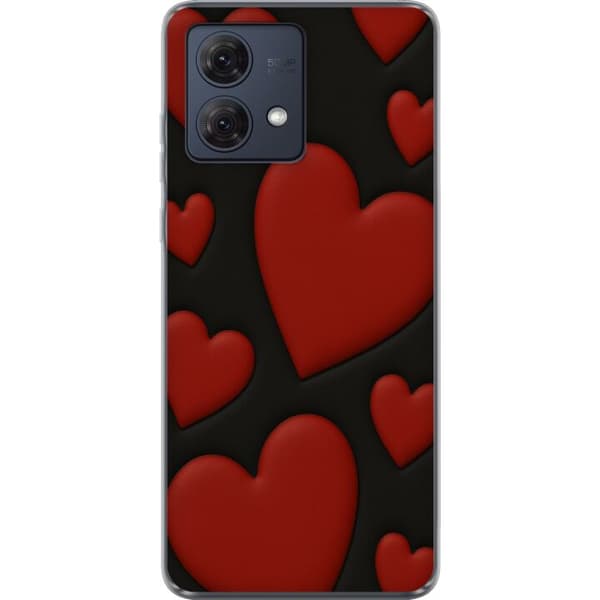Motorola Moto G84 Genomskinligt Skal Red Velvet Hearts