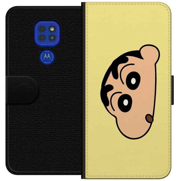 Motorola Moto G9 Play Lompakkokotelo Peeking Shinchan