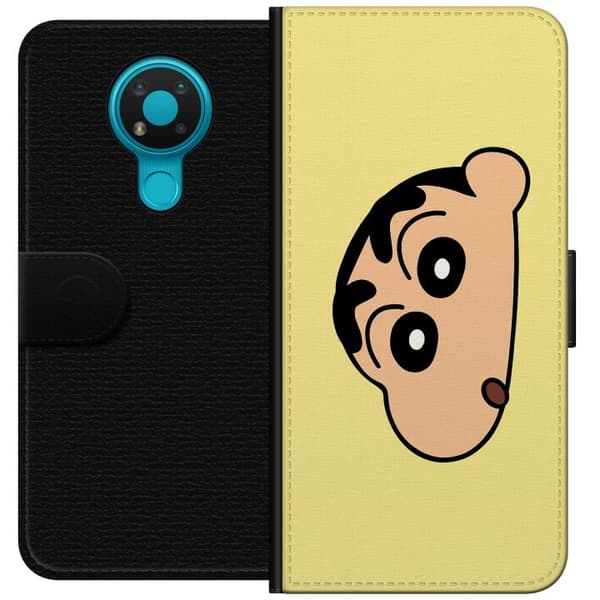 Nokia 3.4 Lompakkokotelo Peeking Shinchan