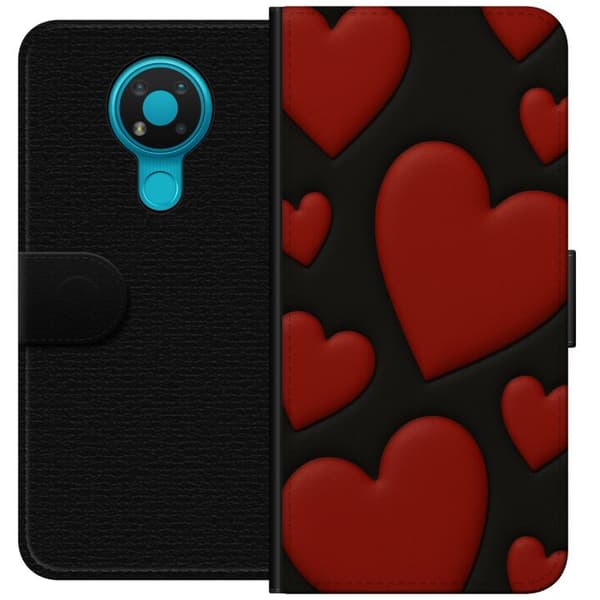 Nokia 3.4 Plånboksfodral Red Velvet Hearts