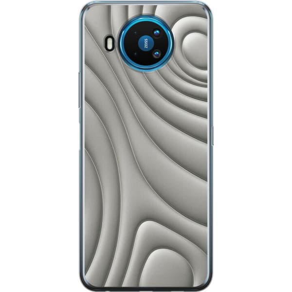 Nokia 8.3 5G Genomskinligt Skal Silver Waves