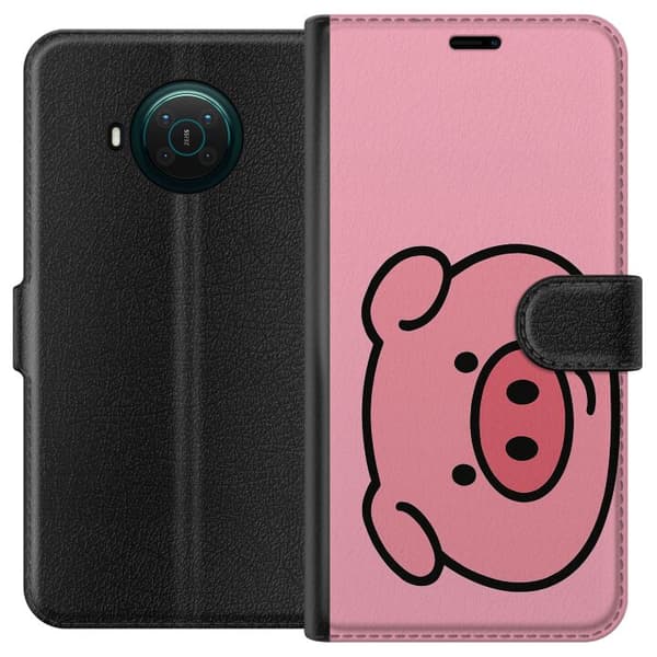 Nokia X10 Lompakkokotelo Kawaii Piggy
