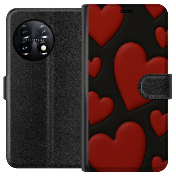 OnePlus 11 Plånboksfodral Red Velvet Hearts