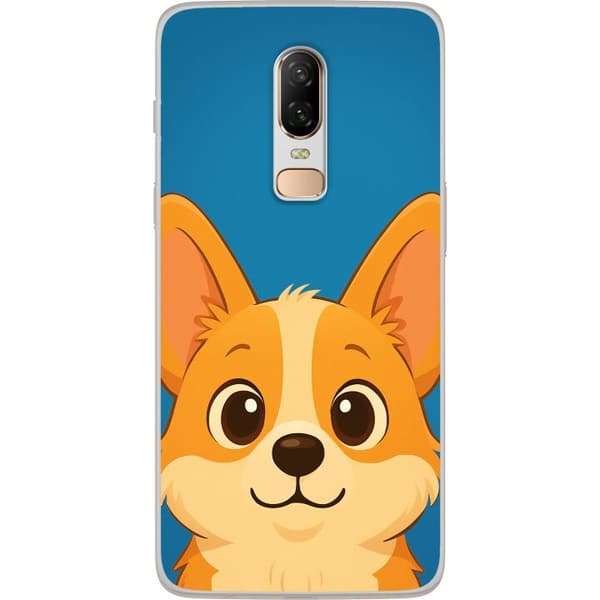 OnePlus 6 Gjennomsiktig deksel Hello Corgi