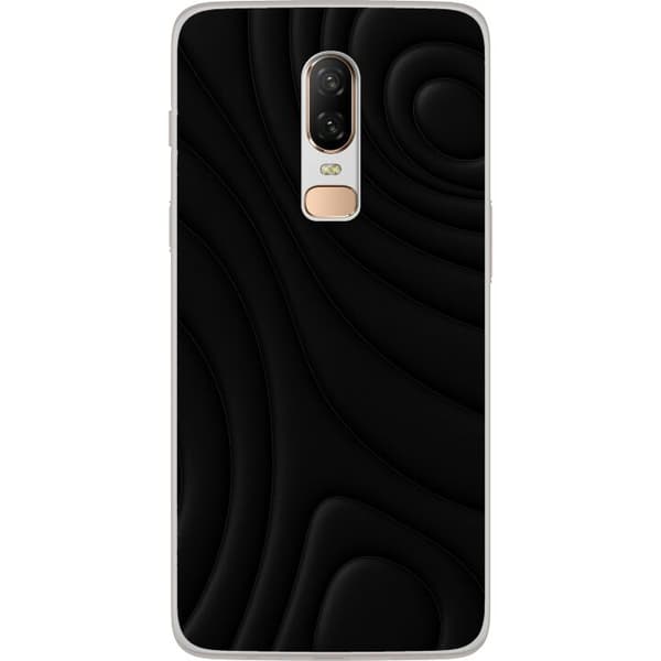 OnePlus 6 Genomskinligt Skal Black Waves
