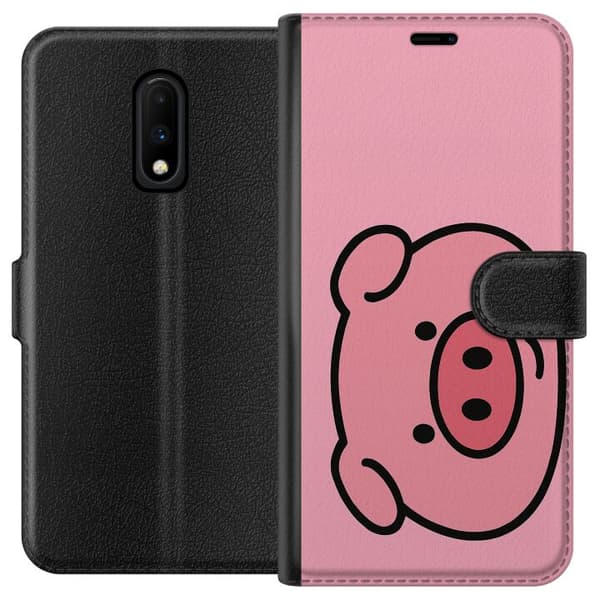 OnePlus 7 Lompakkokotelo Kawaii Piggy