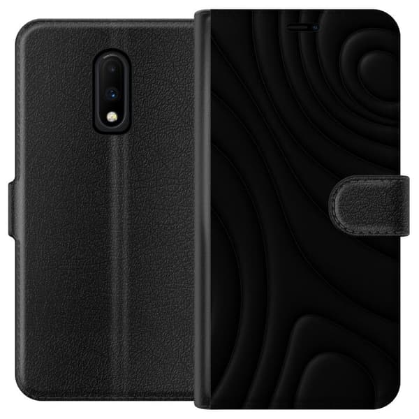 OnePlus 7 Tegnebogsetui Sorte Bølger