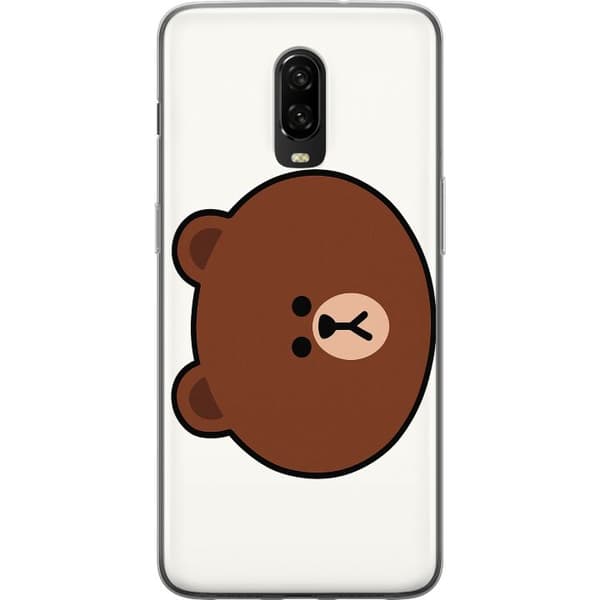 OnePlus 6T Läpinäkyvä kuori line friends brown